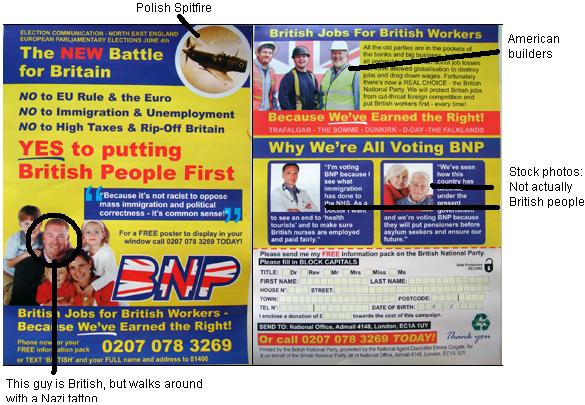 BNP election leaflet fail
