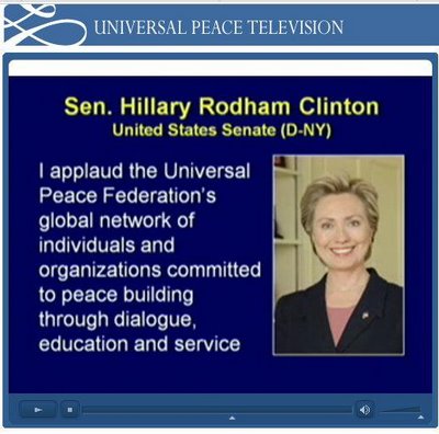 Hillary Clinton's video message for Moon front organisation Universal Peace Federation