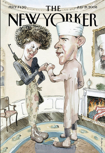 New Yorker cover of Barack and Michelle Obama